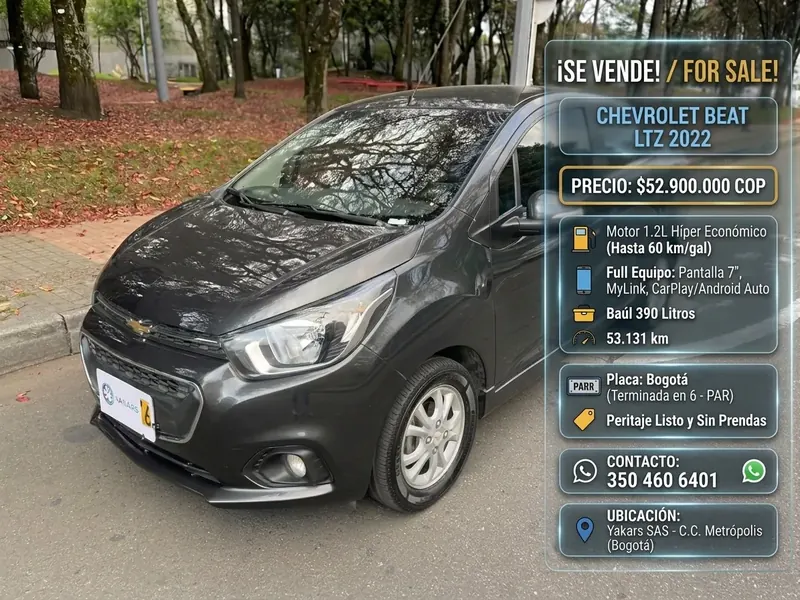 Chevrolet Beat 2022 LTZ color gris, Sedán — foto 2 de 14